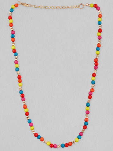 Rubans Voguish Gold-Toned Red Gold-Plated Handcrafted Necklace Chain & Necklaces