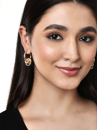 Rubans Voguish Gold-Toned Set Of 6 Gold Plated Classic Studs Earrings Earrings