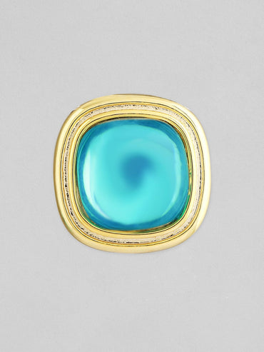 Rubans Voguish Gold-Toned Square Studs Earrings Earrings