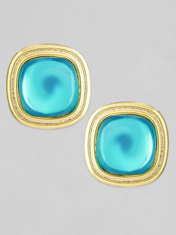 Rubans Voguish Gold-Toned Square Studs Earrings Earrings
