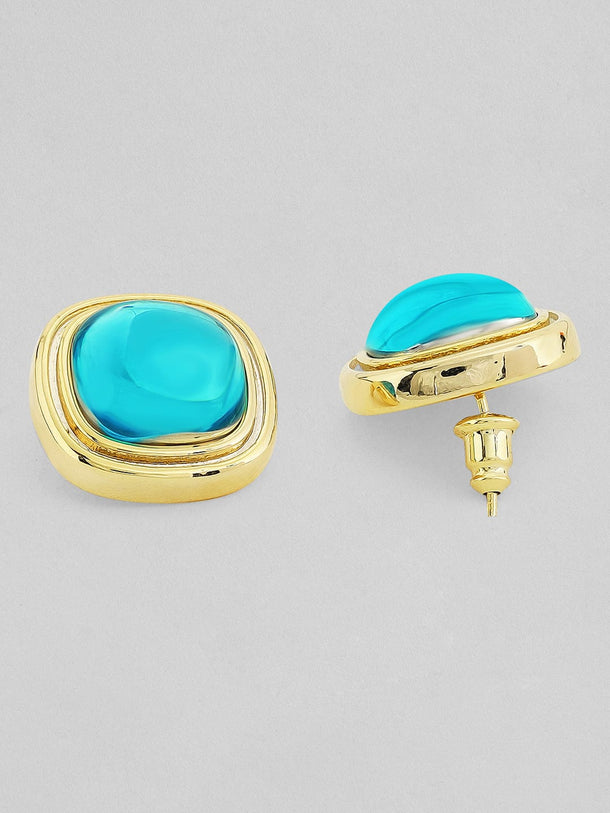 Rubans Voguish Gold-Toned Square Studs Earrings Earrings