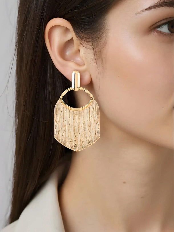 Rubans Voguish Gold Toned Textured Statement Tassel Earrings Earrings