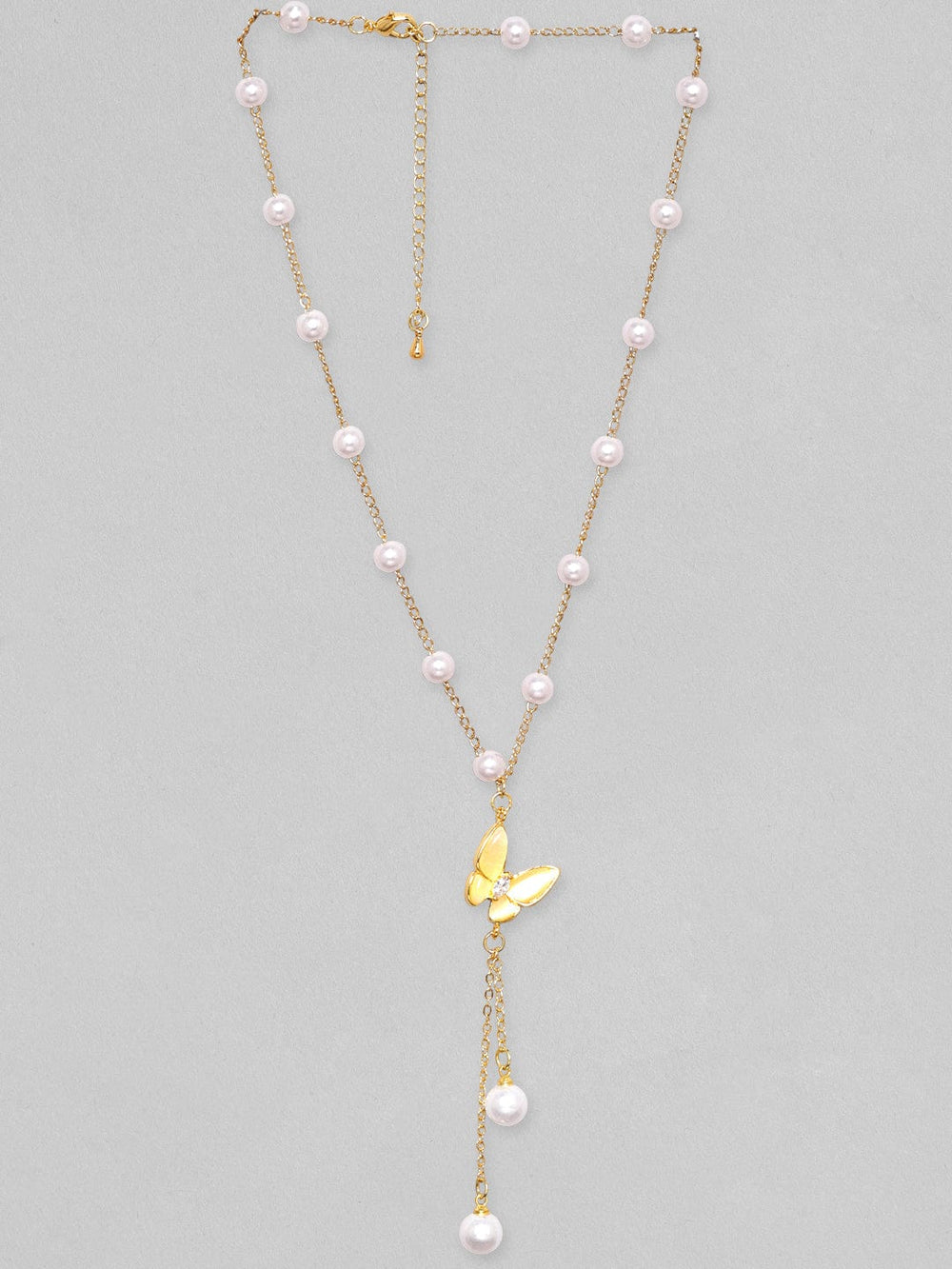 Rubans Voguish Gold-Toned & White Brass Gold-Plated Necklace Chain & Necklaces