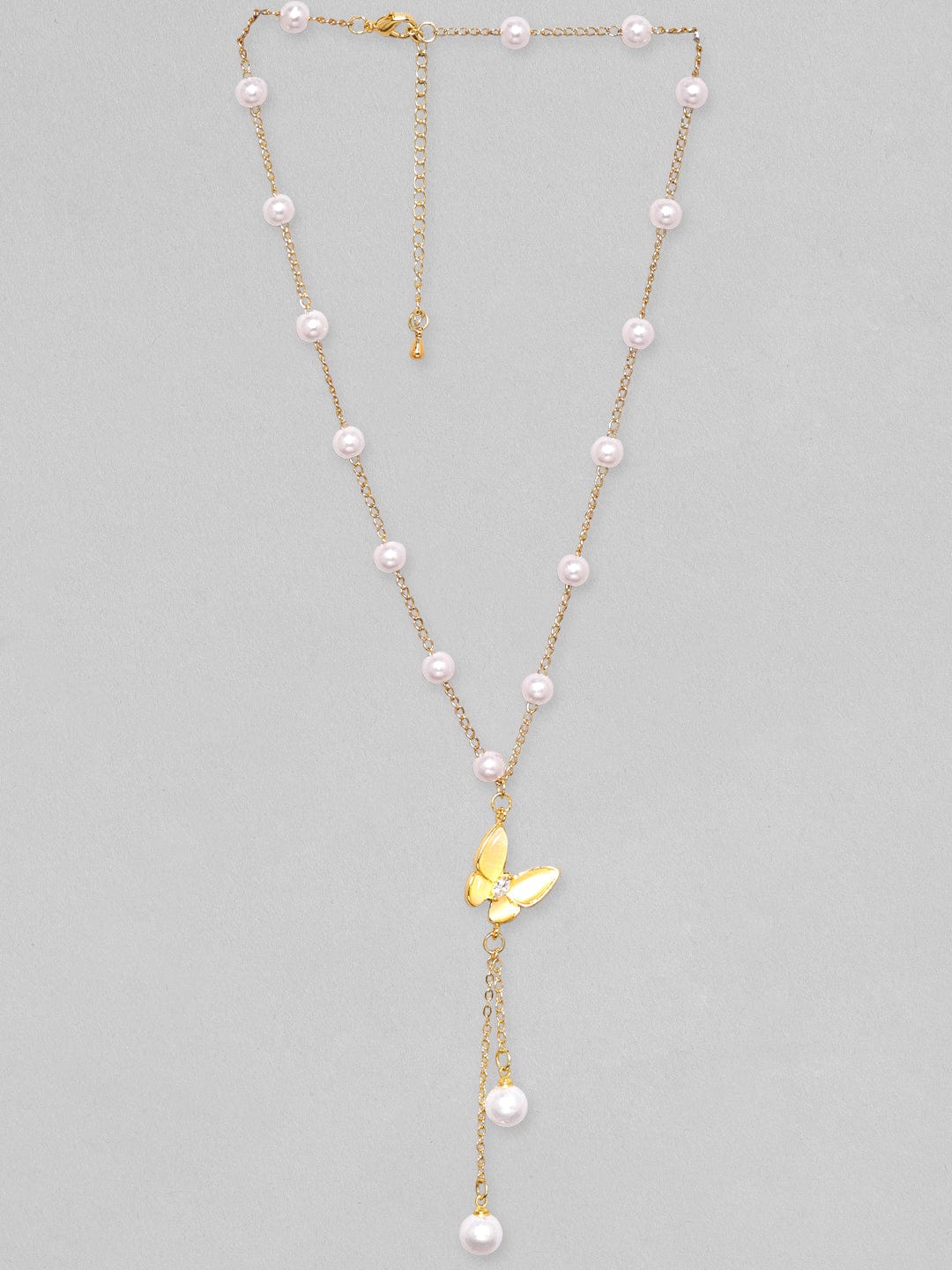 Rubans Voguish Gold-Toned & White Brass Gold-Plated Necklace Chain & Necklaces