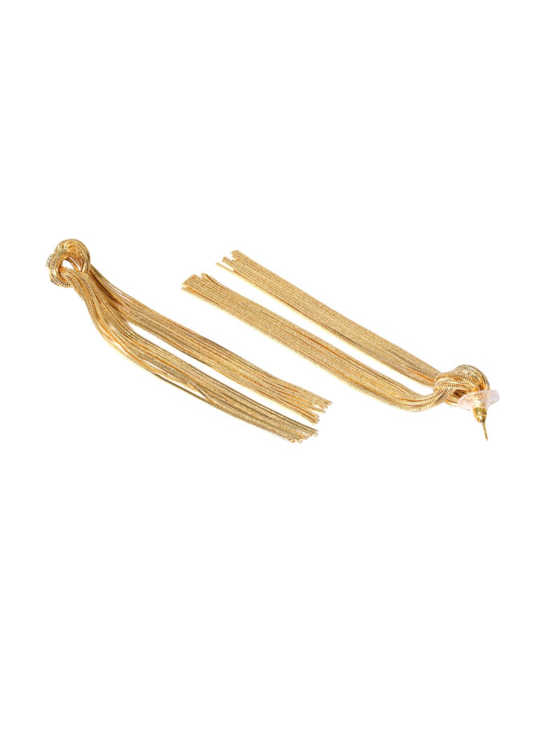 Rubans Voguish Golden Cascade: Gold Tone Chains Drop Earrings Earrings