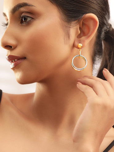 Rubans Voguish Golden Loops Gold Plated Drop Earrings Earrings