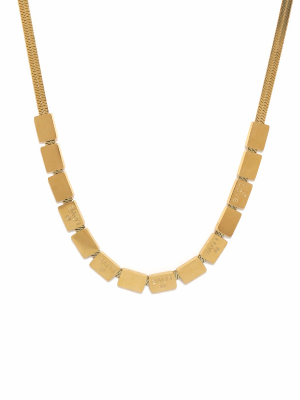 Rubans Voguish Golden Luster Stainless Gold Tone Necklace Necklace