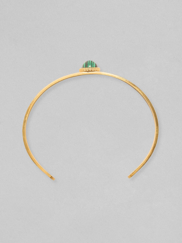 Rubans Voguish Green Agate Broad Bracelet Bangles & Bracelets