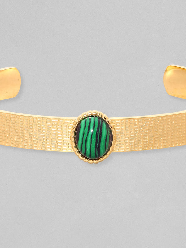 Rubans Voguish Green Agate Broad Bracelet Bangles & Bracelets