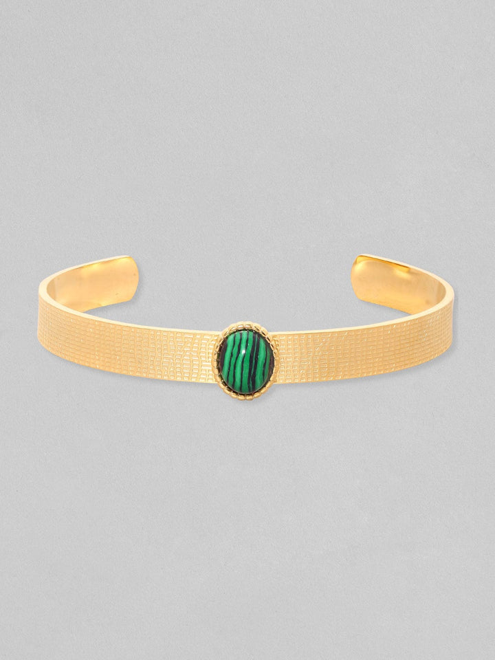 Rubans Voguish Green Agate Broad Bracelet Bangles & Bracelets