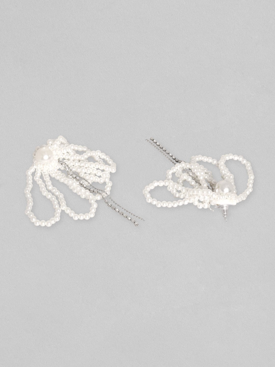 Rubans Voguish Layered String Of Pearl Tassel Earrings Earrings