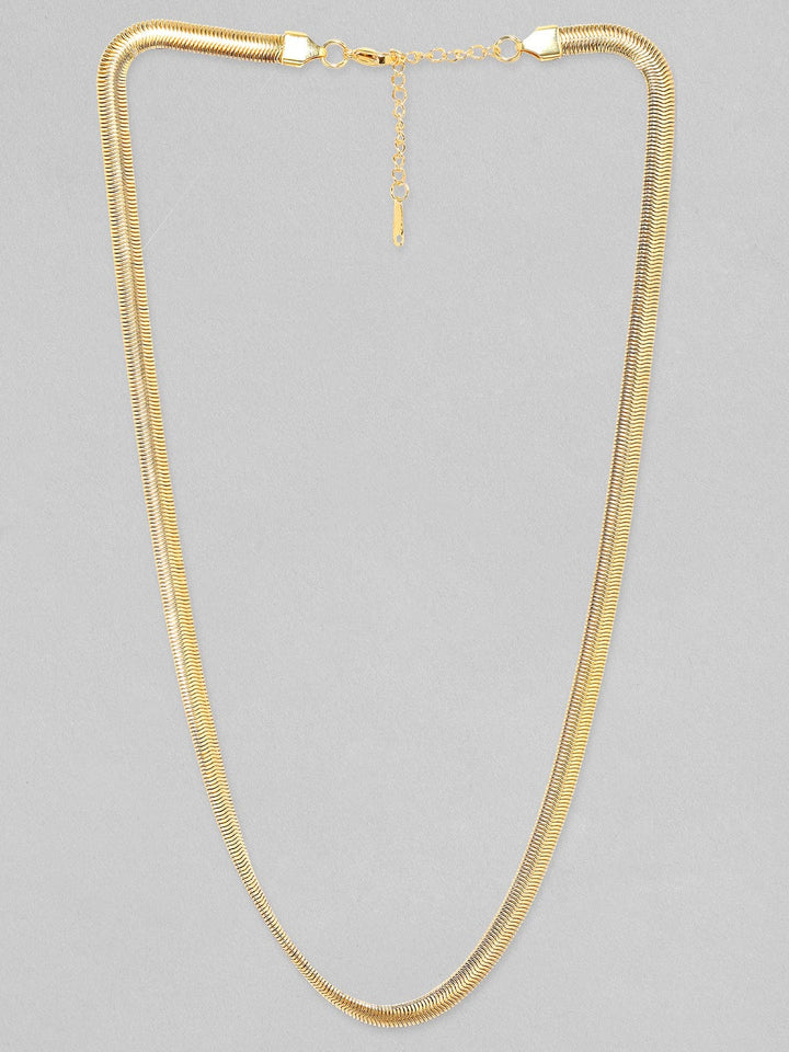 Rubans Voguish Luxurious 22K Gold-Plated Tarnish-Free Snake Chain Necklace Necklace