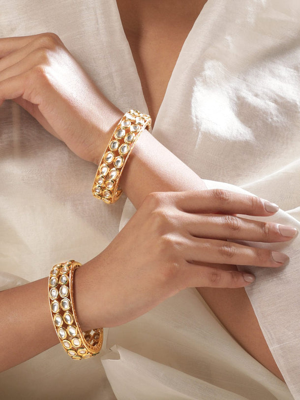 Rubans Voguish Modern Begum Uncut Multicolor Stones Bracelet Bangles & Bracelets