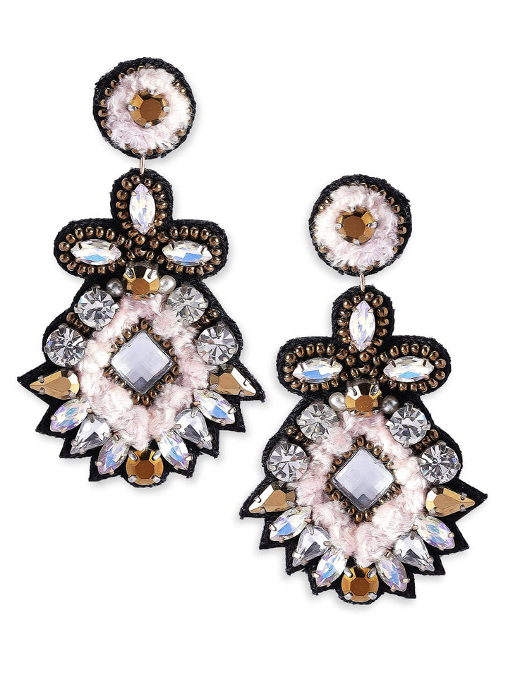 Rubans Voguish Multi Coloured Beads With Crystal Earrings. Earrings