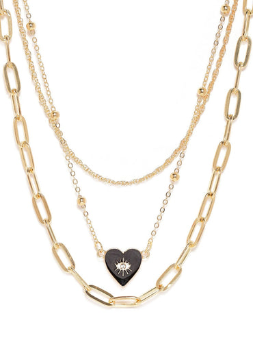 Rubans Voguish Multi Crystal & Charm Beaded Necklace Necklaces