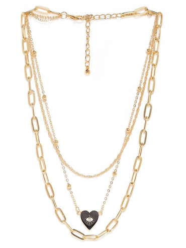 Rubans Voguish Multi Crystal & Charm Beaded Necklace Necklaces
