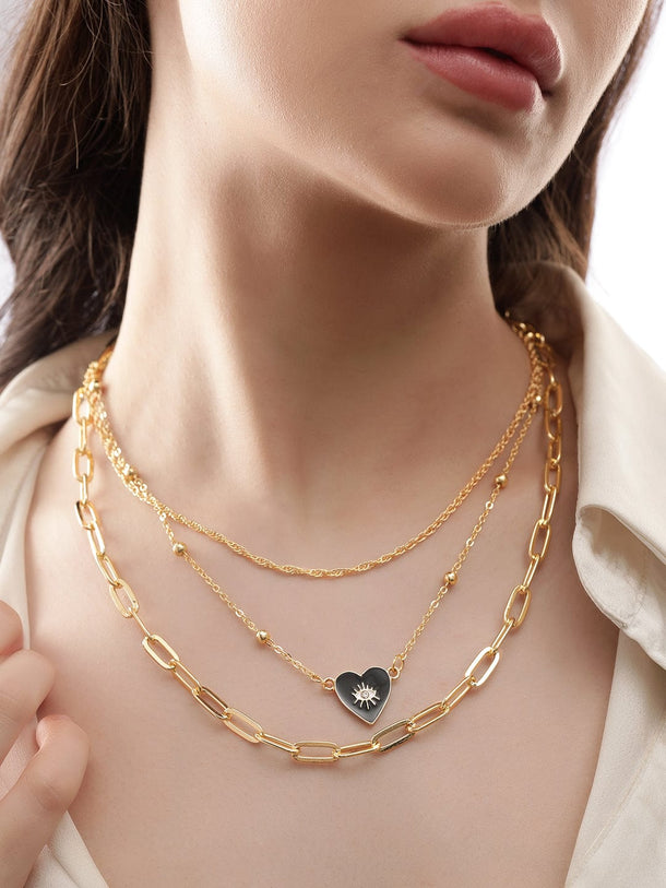 Rubans Voguish Multi Crystal & Charm Beaded Necklace Necklaces