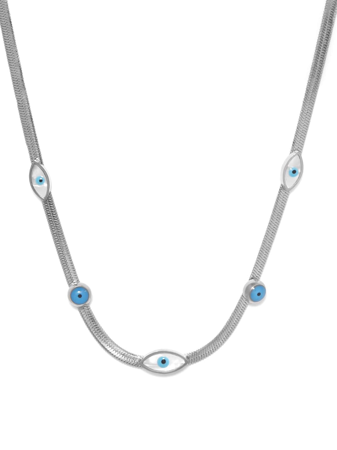 Rubans Voguish Mystic Gaze Silver-Tone Eye Necklace Necklace
