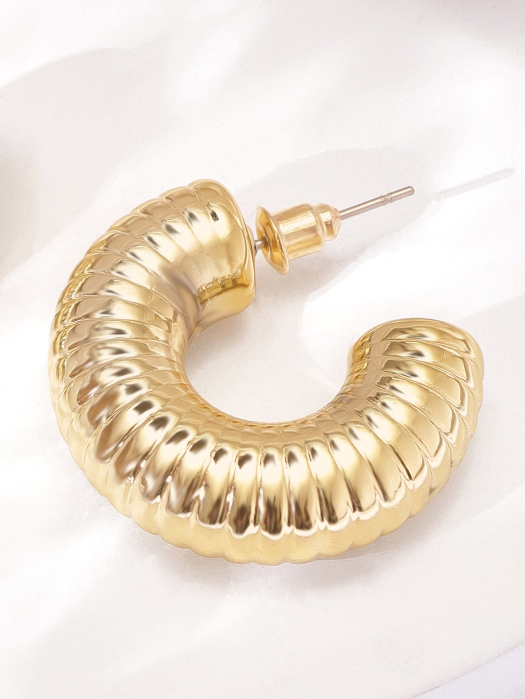 Rubans Voguish Radiant Gold-Plated Hoop Earrings Earrings