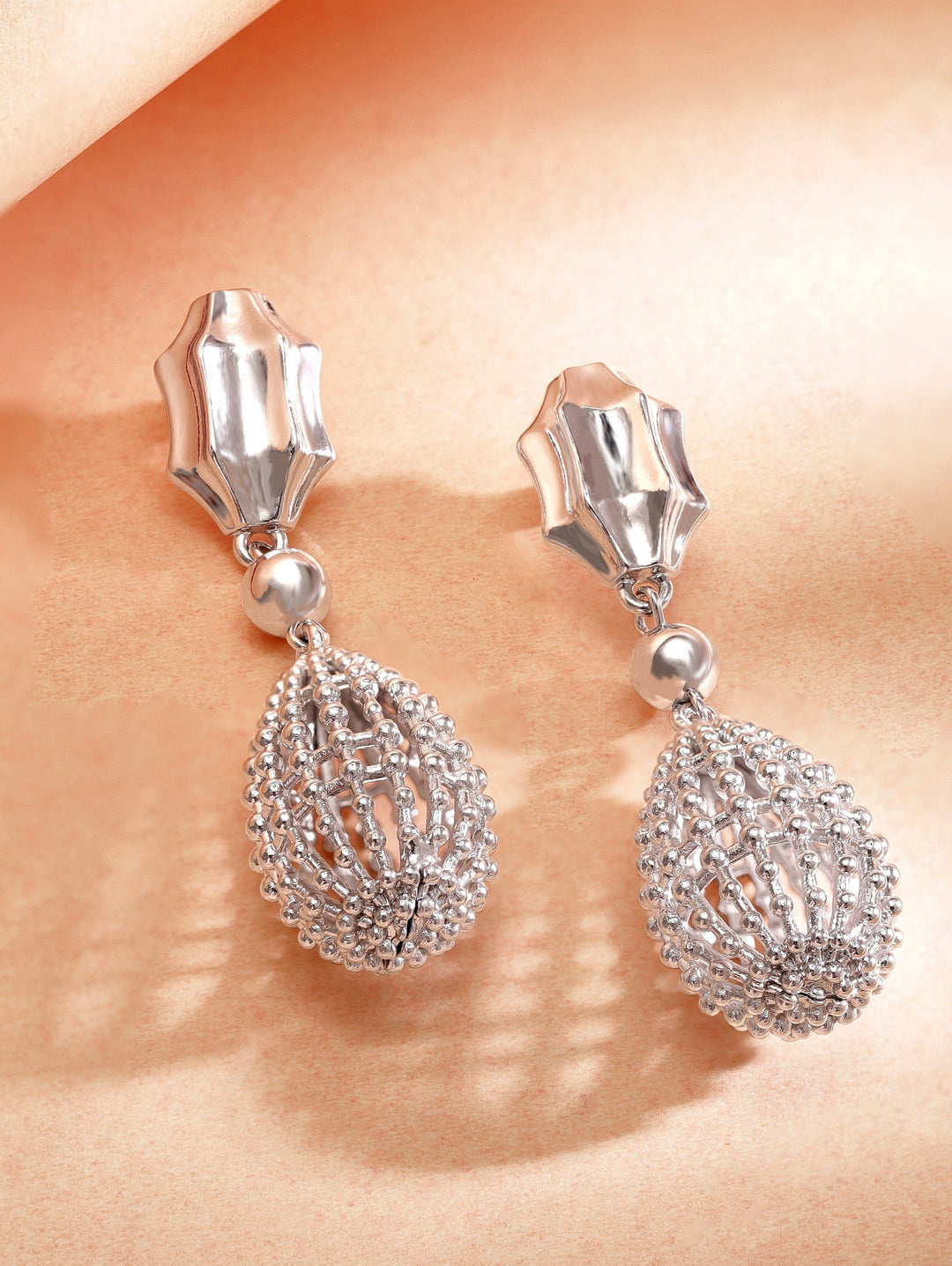 Rubans Voguish Regal Radiance Silver Plated Drop Earrings Earrings