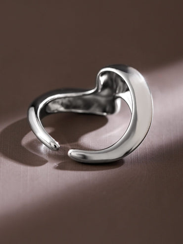 Rubans Voguish Rhodium-Plated Abstract Adjustable Ring Rings