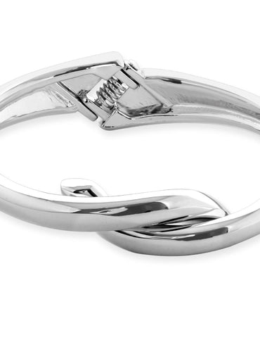 Rubans Voguish Rhodium-Plated Bangle-Style Bracelet Bangles & Bracelets