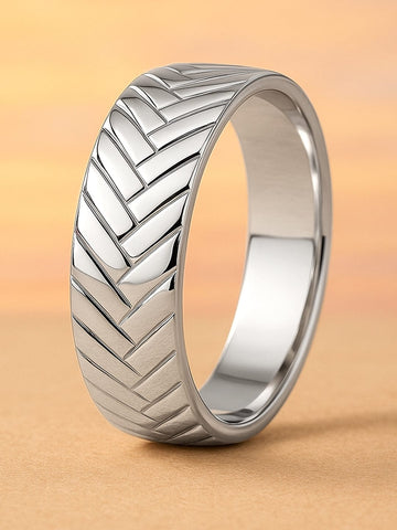 Rubans Voguish Rhodium Plated Braided Pattern Statement Bracelet Bangles & Bracelets