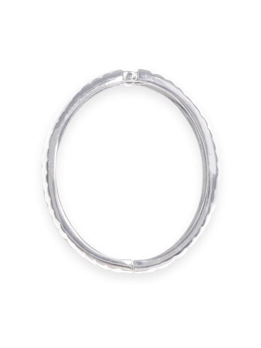 Rubans Voguish Rhodium Plated Braided Pattern Statement Bracelet Bangles & Bracelets