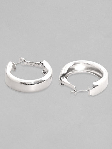 Rubans Voguish Rhodium Plated Chunky Hoop Earrings Earrings