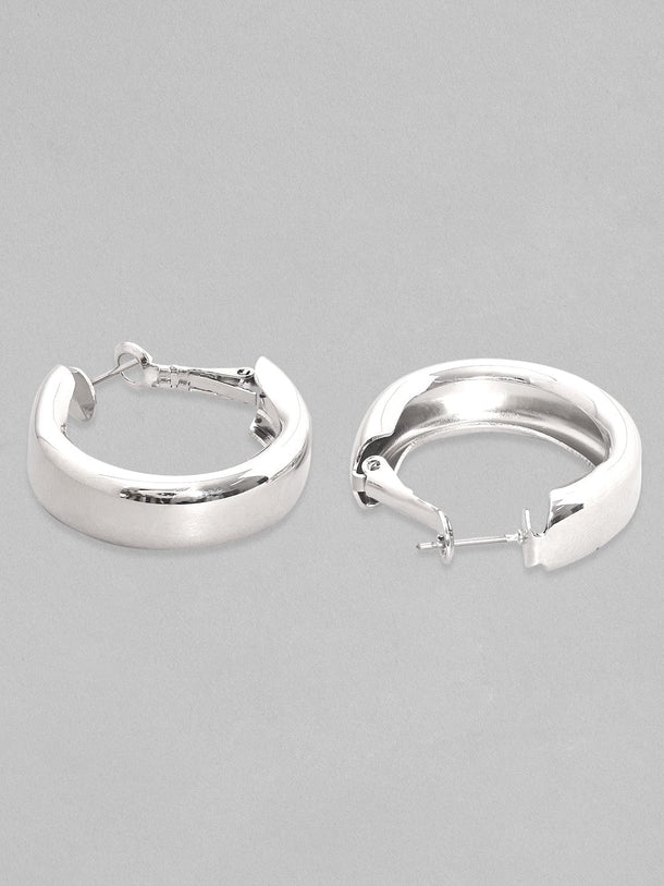Rubans Voguish Rhodium Plated Chunky Hoop Earrings Earrings