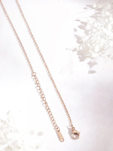Rubans Voguish Rose Gold Plated Heart Shaped Charm Necklace Necklace and Chains