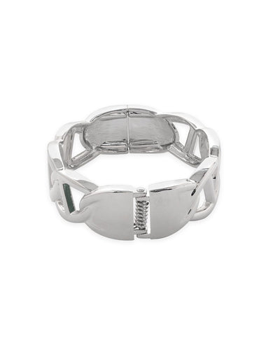 Rubans Voguish Silver Gleam: Set of 2 Silver-Colored Bracelets Bangles & Bracelets