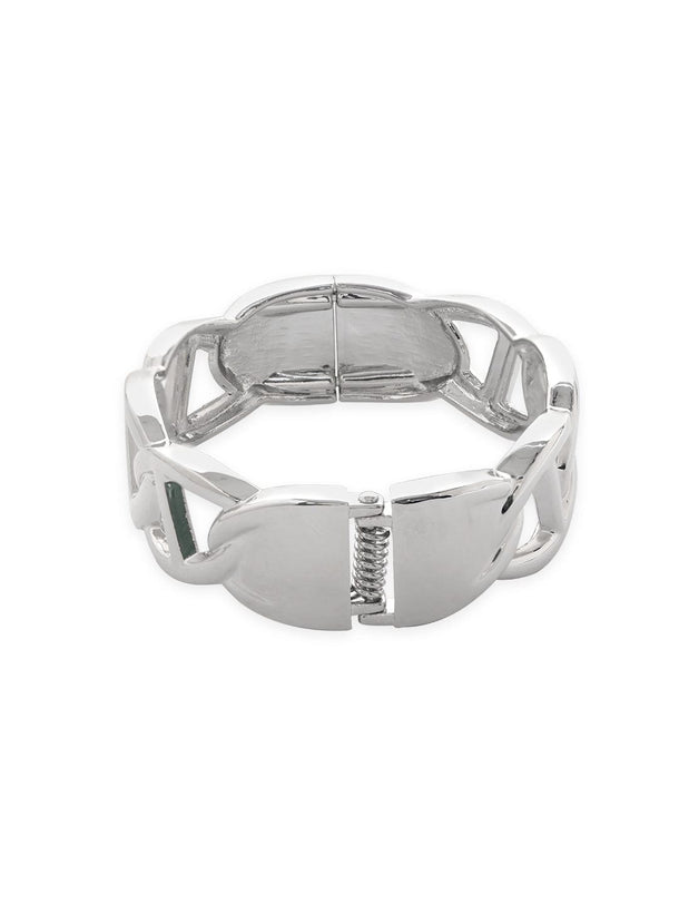 Rubans Voguish Silver Gleam: Set of 2 Silver-Colored Bracelets Bangles & Bracelets