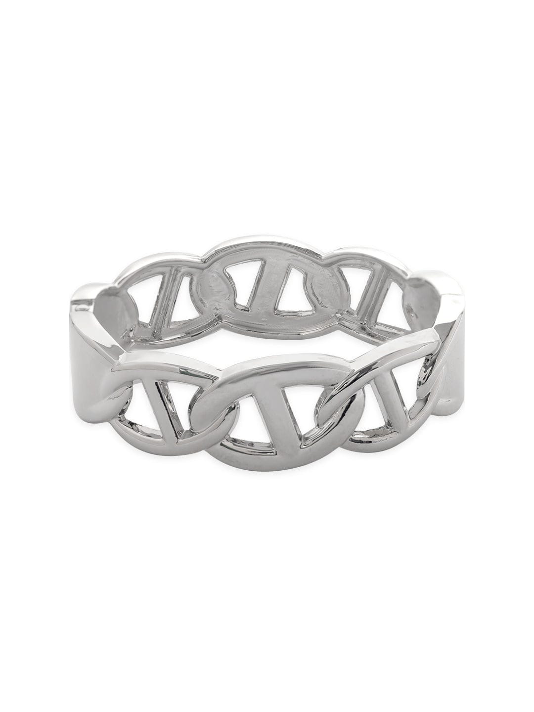 Rubans Voguish Silver Gleam: Set of 2 Silver-Colored Bracelets Bangles & Bracelets