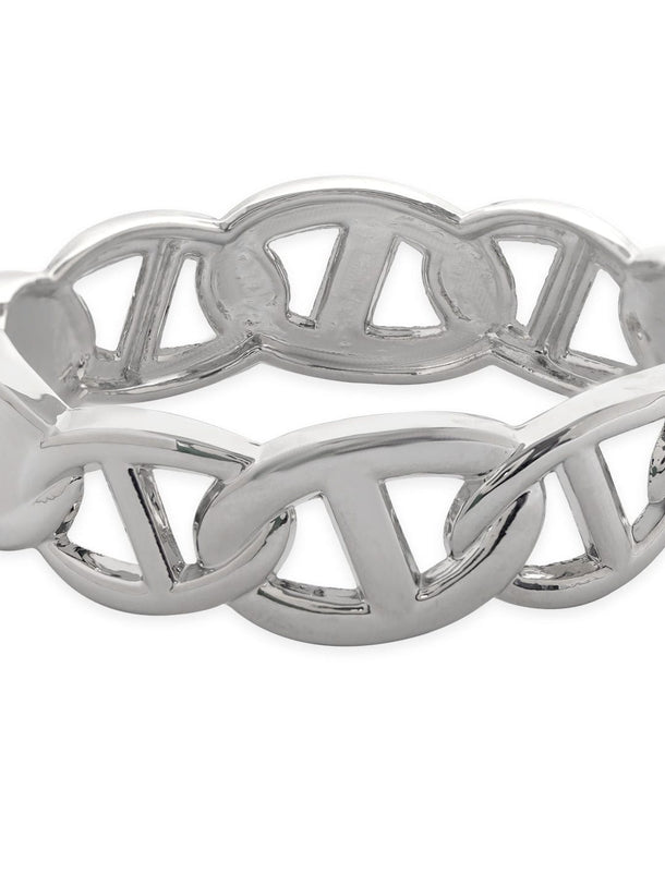 Rubans Voguish Silver Gleam: Set of 2 Silver-Colored Bracelets Bangles & Bracelets
