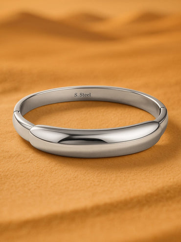 Rubans Voguish Silver Plated Stainless Steel Tarnish-Free Waterproof Bangle Bracelet Bangles & Bracelets