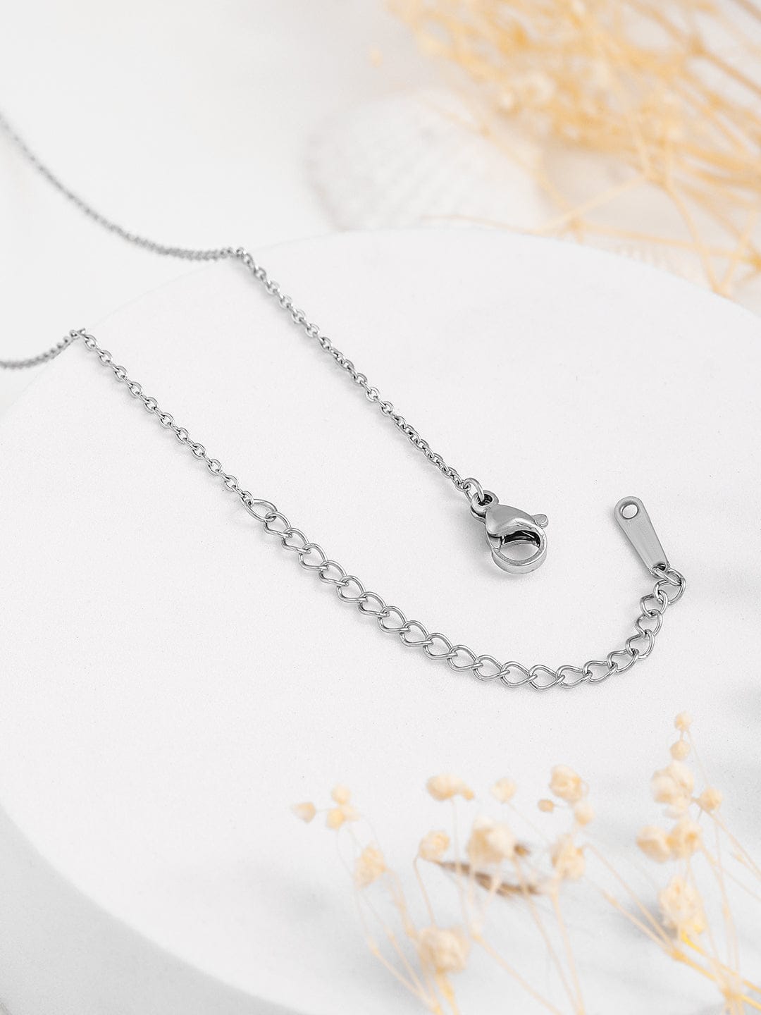 Rubans Voguish Silver Plated Stainless Steel Tarnish-Free Waterproof Bow Pendant Necklace Necklace & Chains