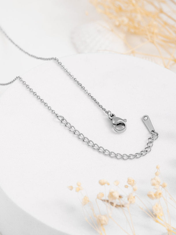 Rubans Voguish Silver Plated Stainless Steel Tarnish-Free Waterproof Bow Pendant Necklace Necklace & Chains