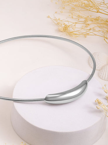 Rubans Voguish Silver Plated Stainless Steel Tarnish-Free Waterproof Minimalist Statement Choker Necklace Necklace & Chains