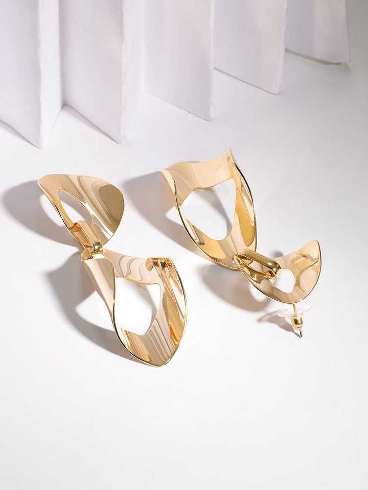 Rubans Voguish Stainless Steel 18 KT Gold Plated Waterproof tarnish-free Vintage Swirl Drop Earrings Earrings