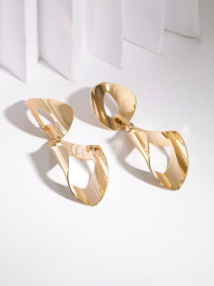 Rubans Voguish Stainless Steel 18 KT Gold Plated Waterproof tarnish-free Vintage Swirl Drop Earrings Earrings