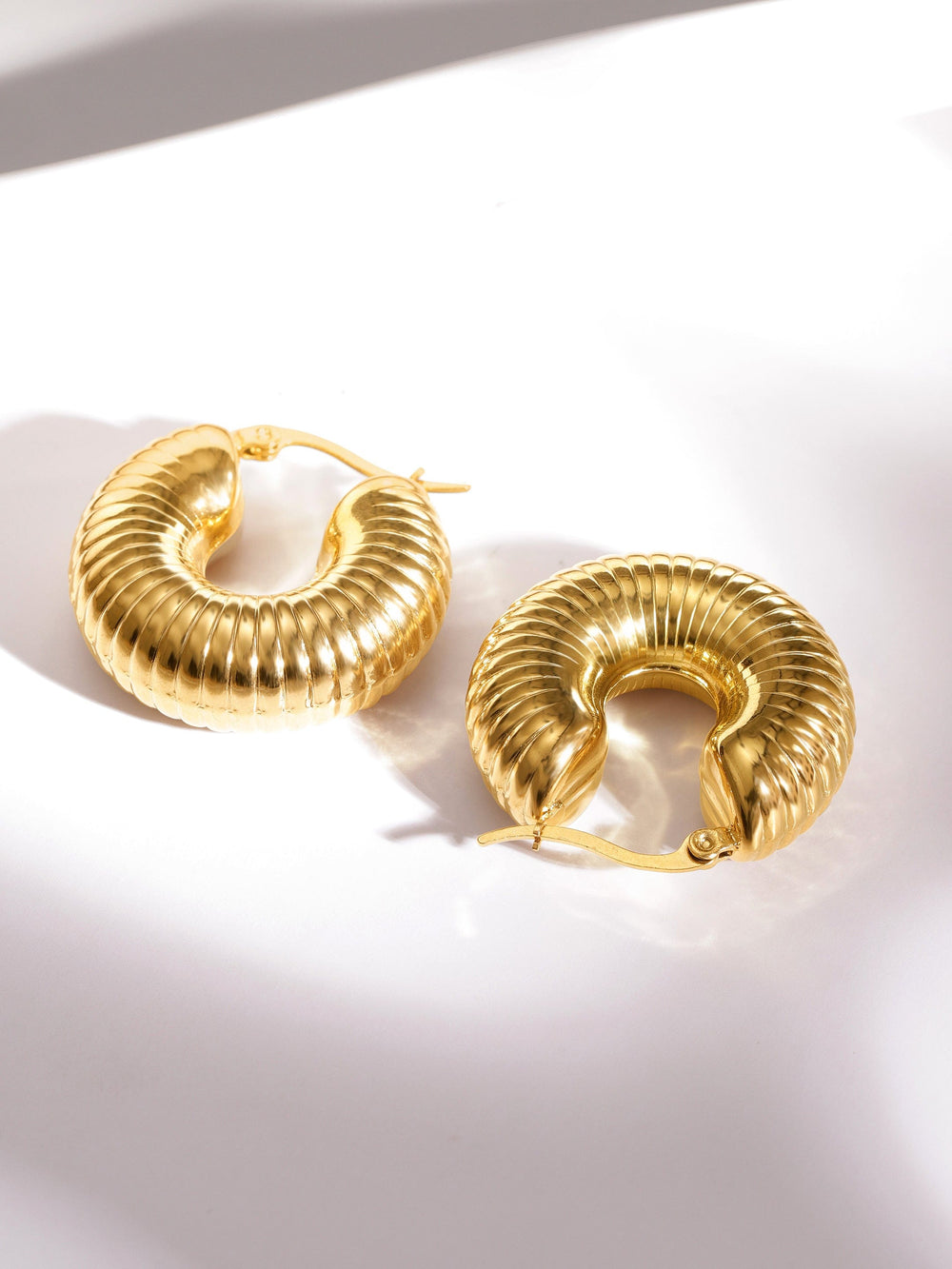 Rubans Voguish  Stainless Steel 18k Gold plated Tarnish free water proof Serendipity soul hoop Earring Earrings