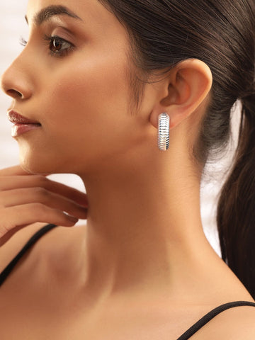 Rubans Voguish Timeless Silver Plated Hoop Earrings Earrings