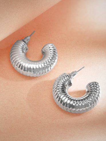Rubans Voguish Timeless Silver Plated Hoop Earrings Earrings