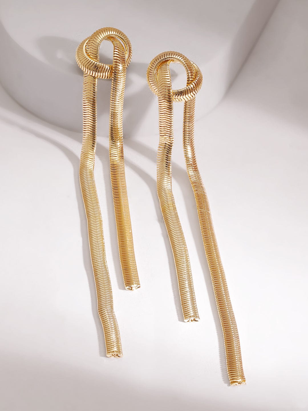 Rubans Voguish Women's 18KT Gold Plated Linked Chain Shoulder Duster Earrings Drop Earrings