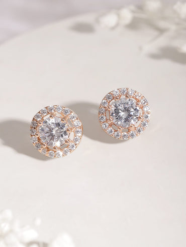 Rubans Voguish Women's Rose Gold Plated Cubic Zirconia Pendent Necklace Necklace & Chains