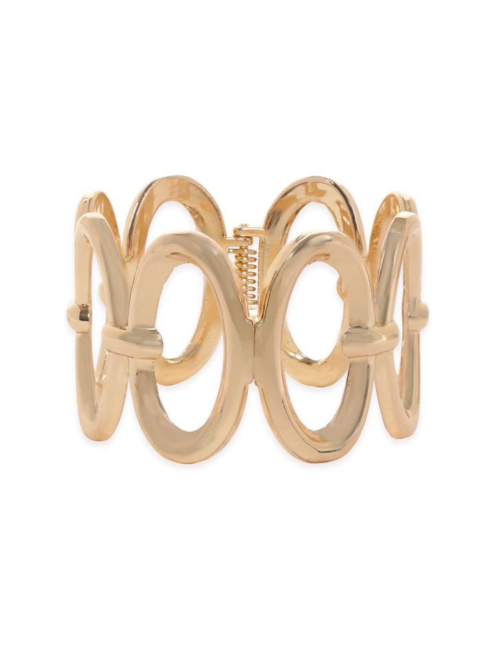 Rubans Vogusih Gold Plated Oval Pattern Statement Bracelet Bangles & Bracelets