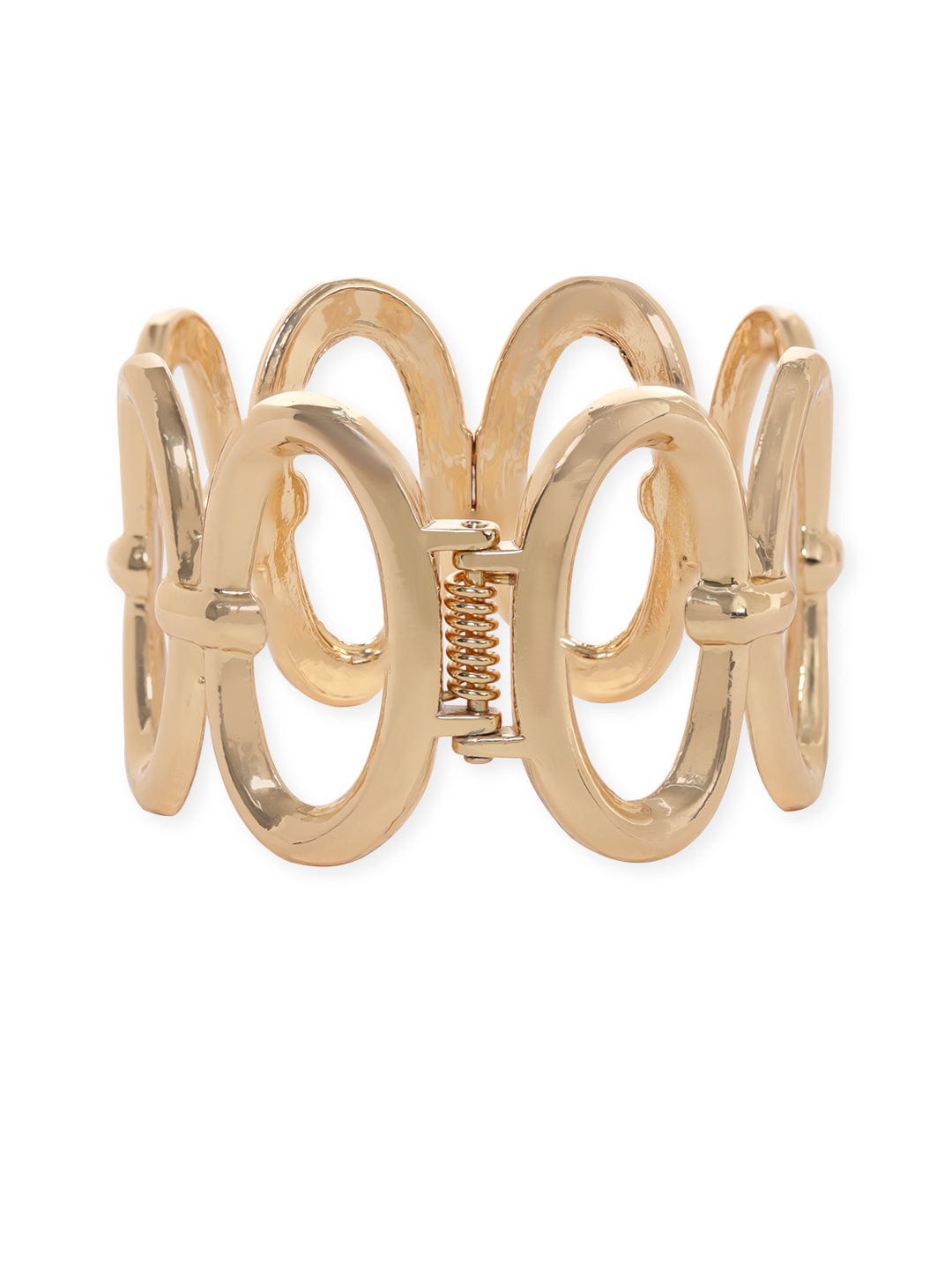 Rubans Vogusih Gold Plated Oval Pattern Statement Bracelet Bangles & Bracelets