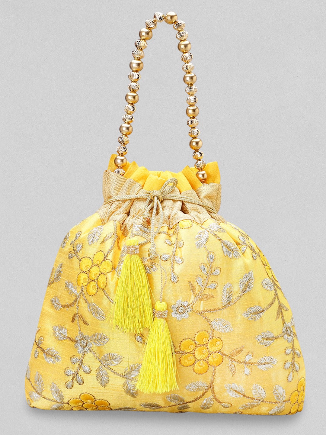 Abelardo De Moda Yellow Maria Leather Shoulder Bag