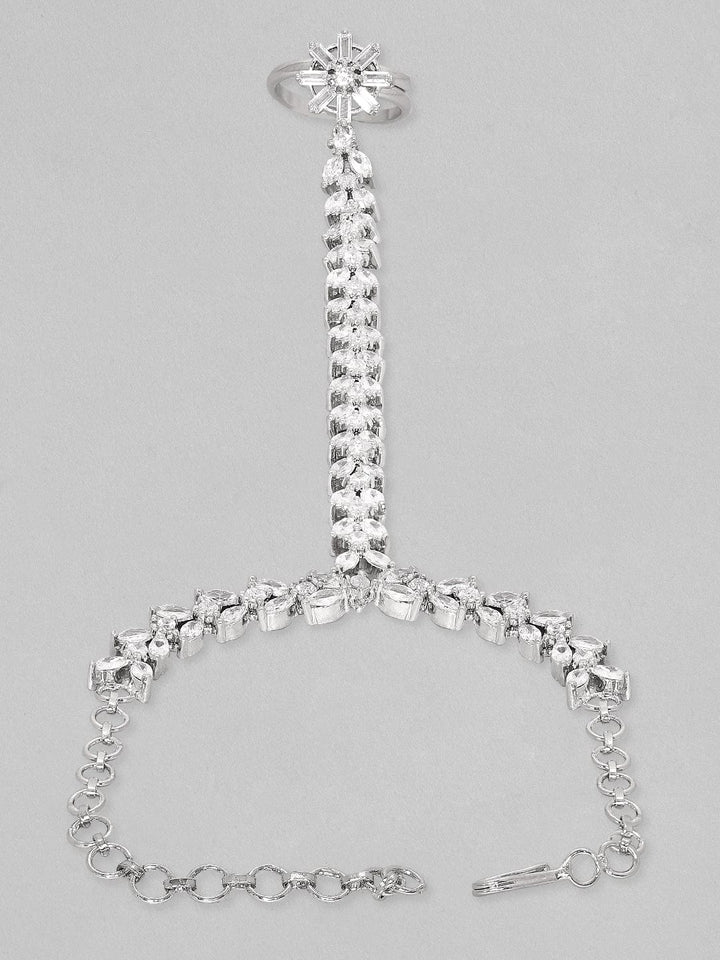 Rubans Zircon Studded Handcrafted Marquise Bracelet Bangles & Bracelets